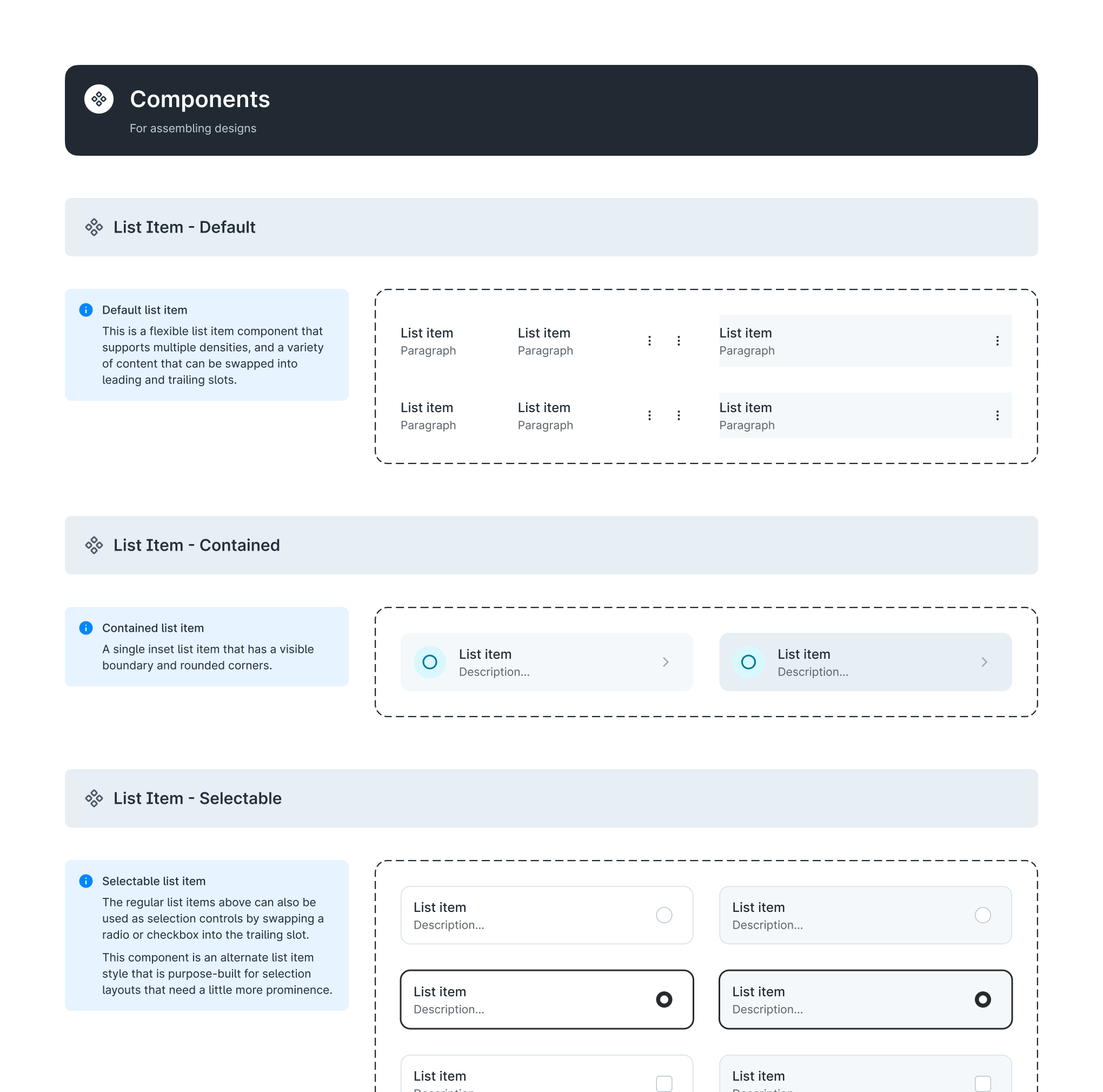 List components