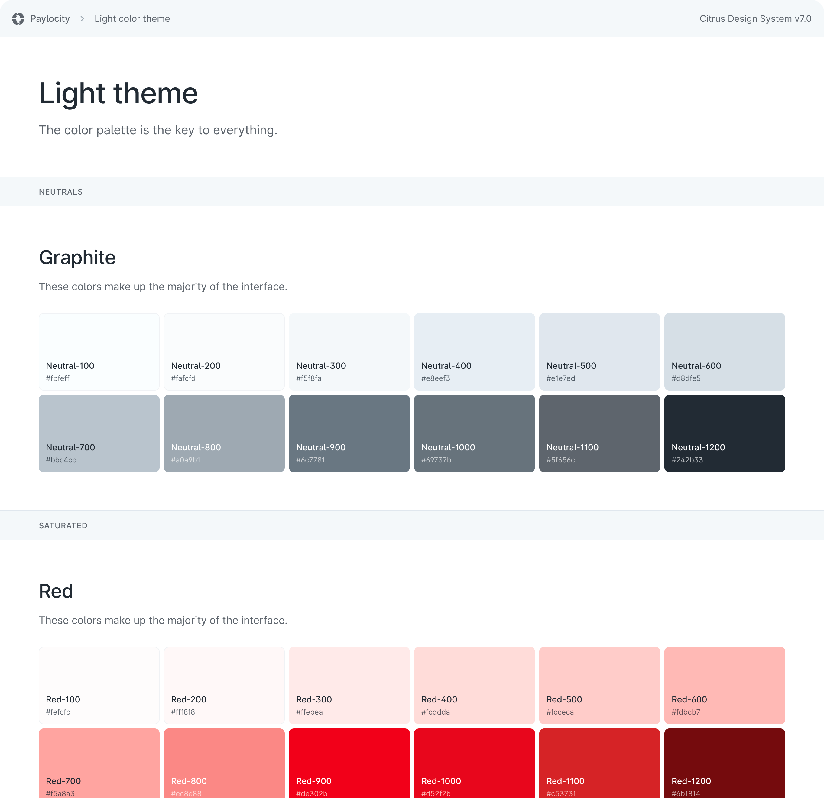 Color system swatches
